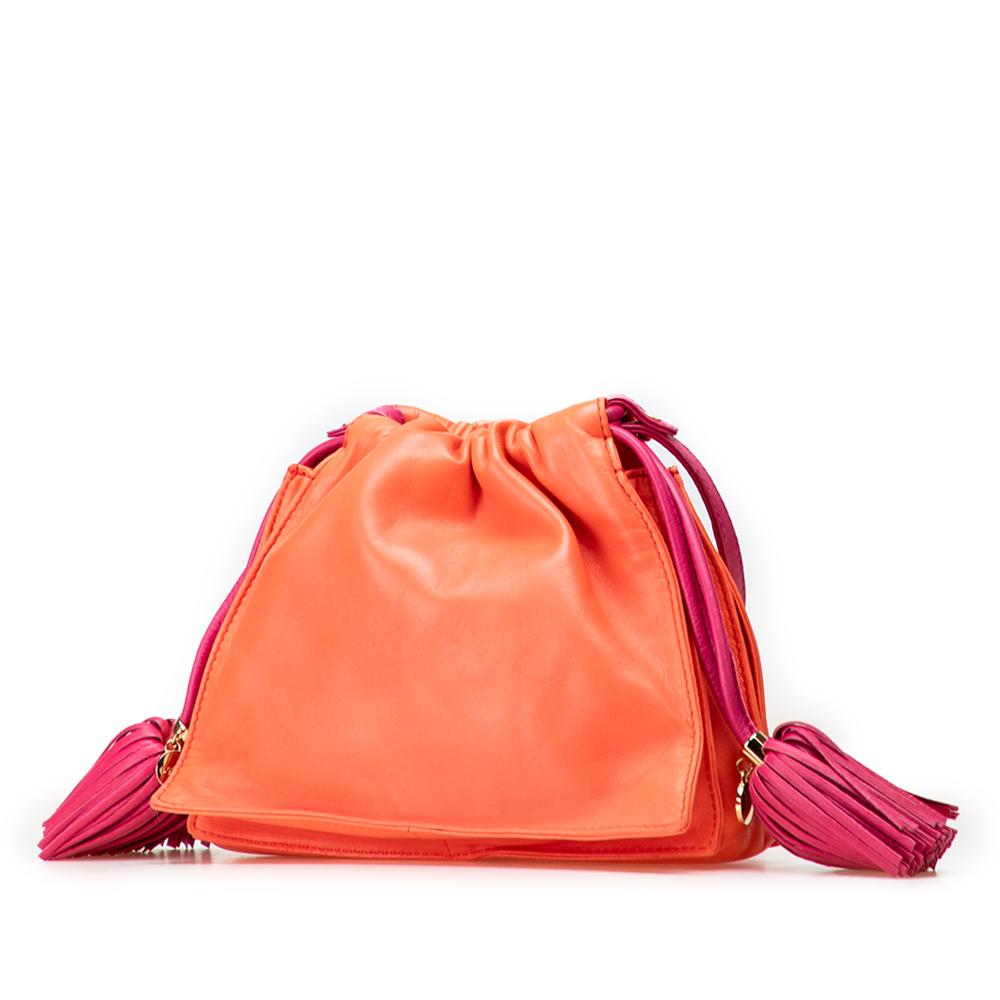 Loewe B LOEWE Orange with Pink Dark Pink Nappa Leather Leather Mini Nappa Flamenco Tassel Crossbody Spain