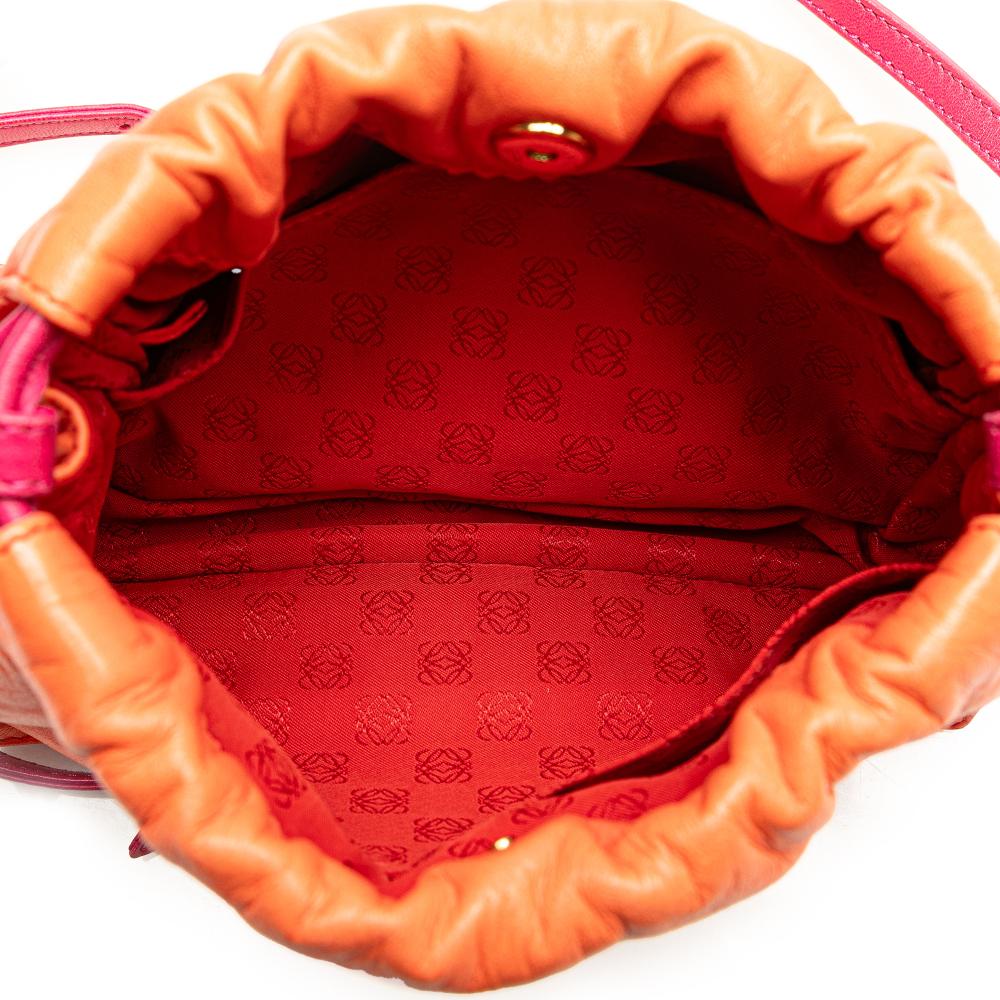 Loewe B LOEWE Orange with Pink Dark Pink Nappa Leather Leather Mini Nappa Flamenco Tassel Crossbody Spain