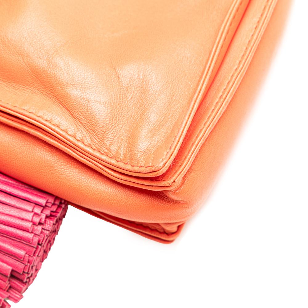 Loewe B LOEWE Orange with Pink Dark Pink Nappa Leather Leather Mini Nappa Flamenco Tassel Crossbody Spain