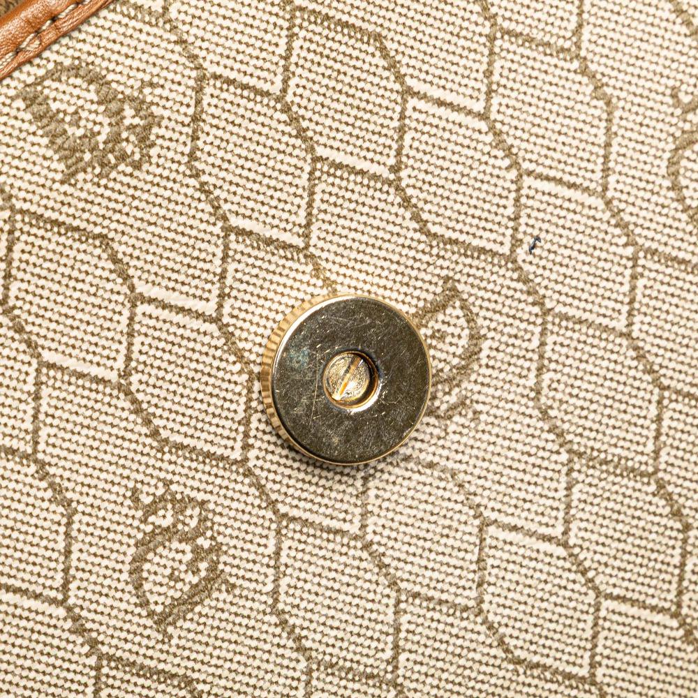 Christian Dior B Dior Brown Beige Coated Canvas Fabric Honeycomb Crossbody France