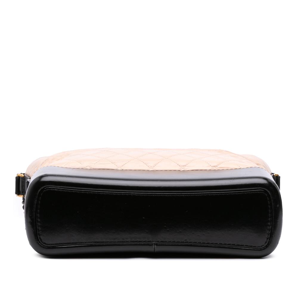 Chanel B Chanel Brown Beige with Black Calf Leather Large Aged skin Gabrielle Crossbody Italy