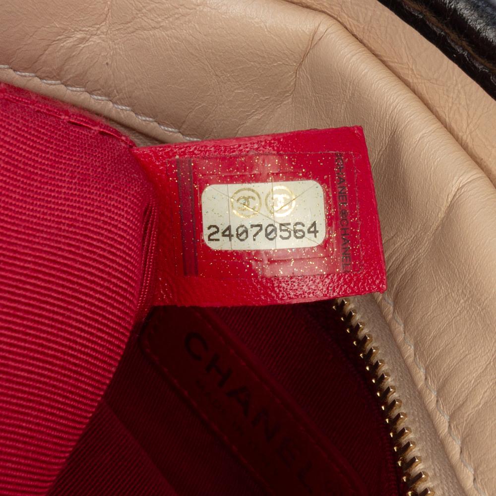 Chanel B Chanel Brown Beige with Black Calf Leather Large Aged skin Gabrielle Crossbody Italy