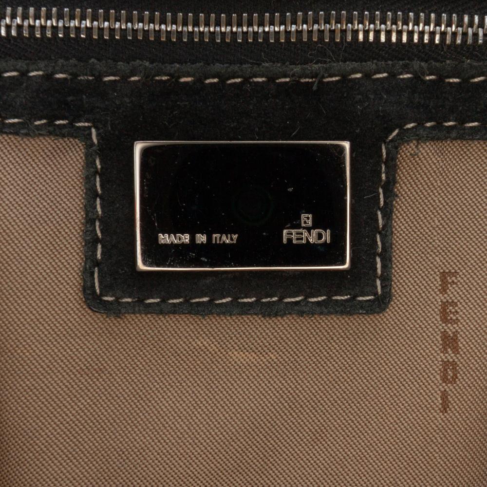 Fendi B Fendi Brown Dark Brown Canvas Fabric Zucchino Shoulder Bag Italy