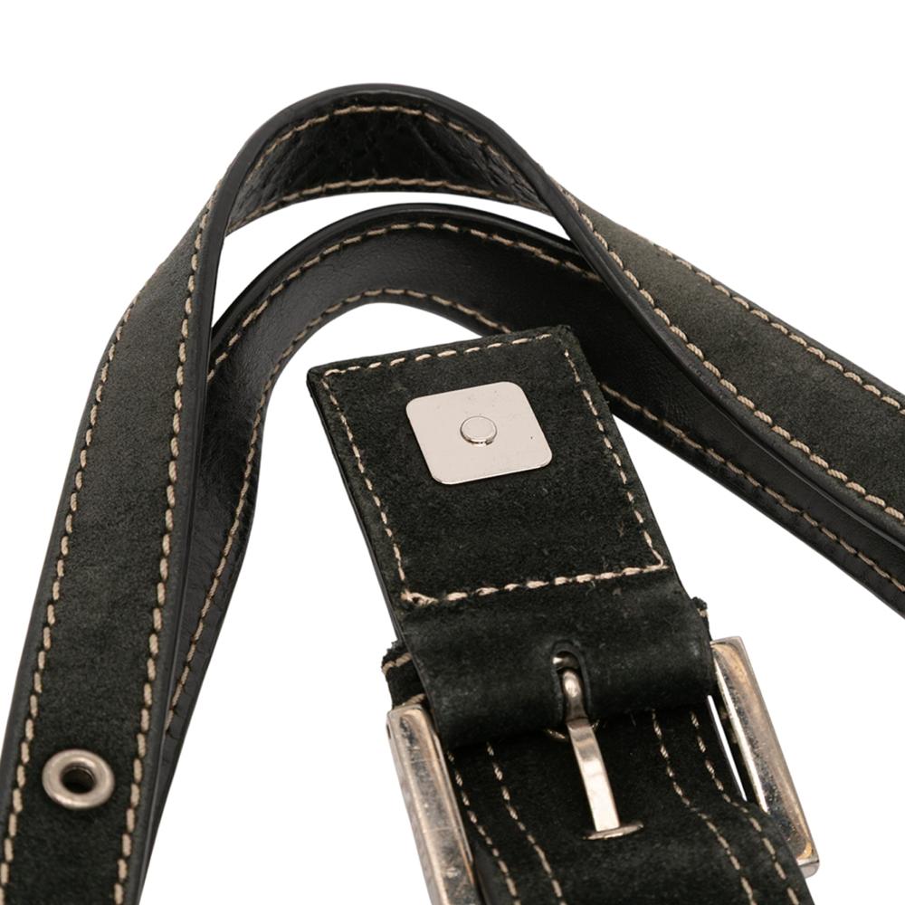 Fendi B Fendi Brown Dark Brown Canvas Fabric Zucchino Shoulder Bag Italy