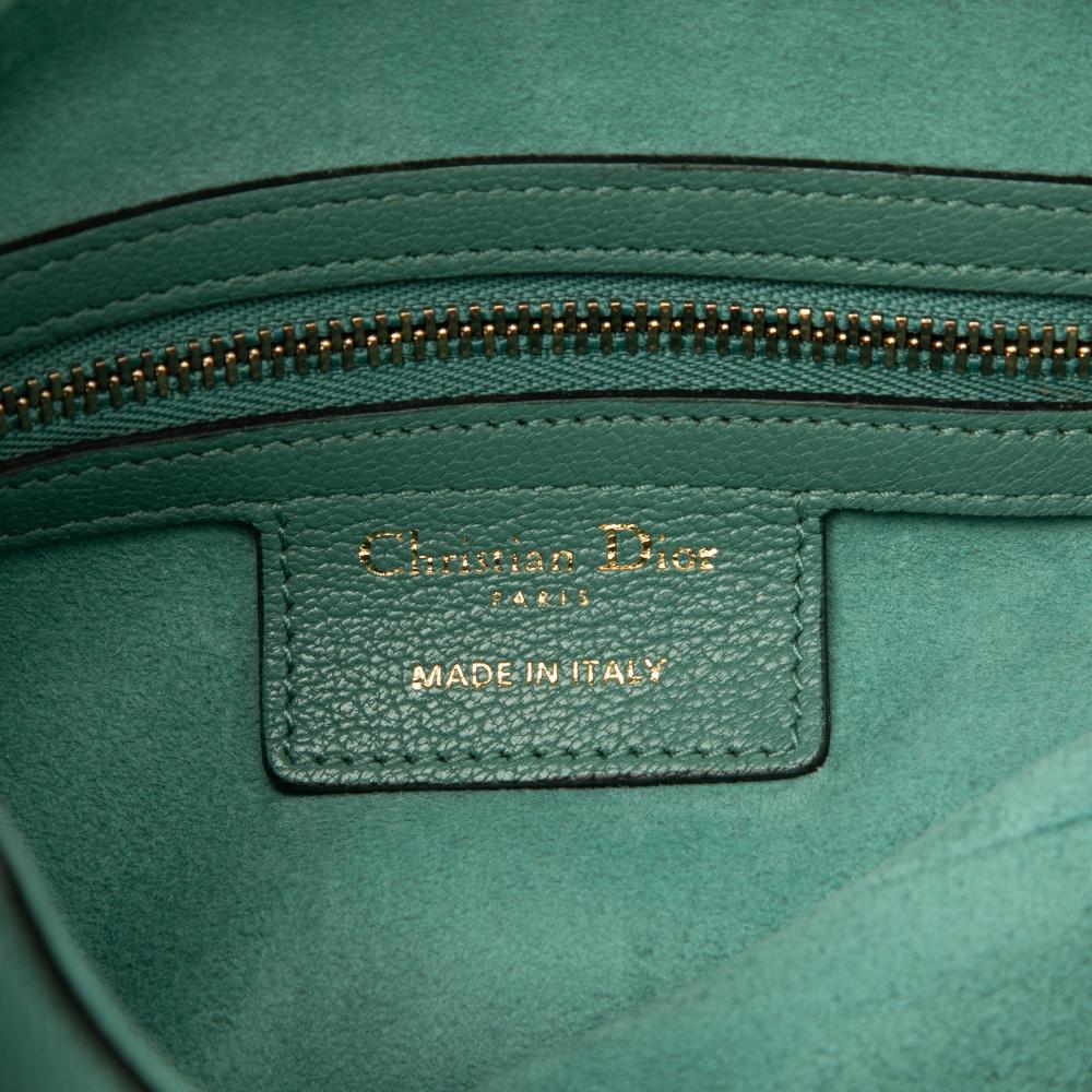 Christian Dior B Dior Green Light Green Calf Leather Saddle Bag Italy