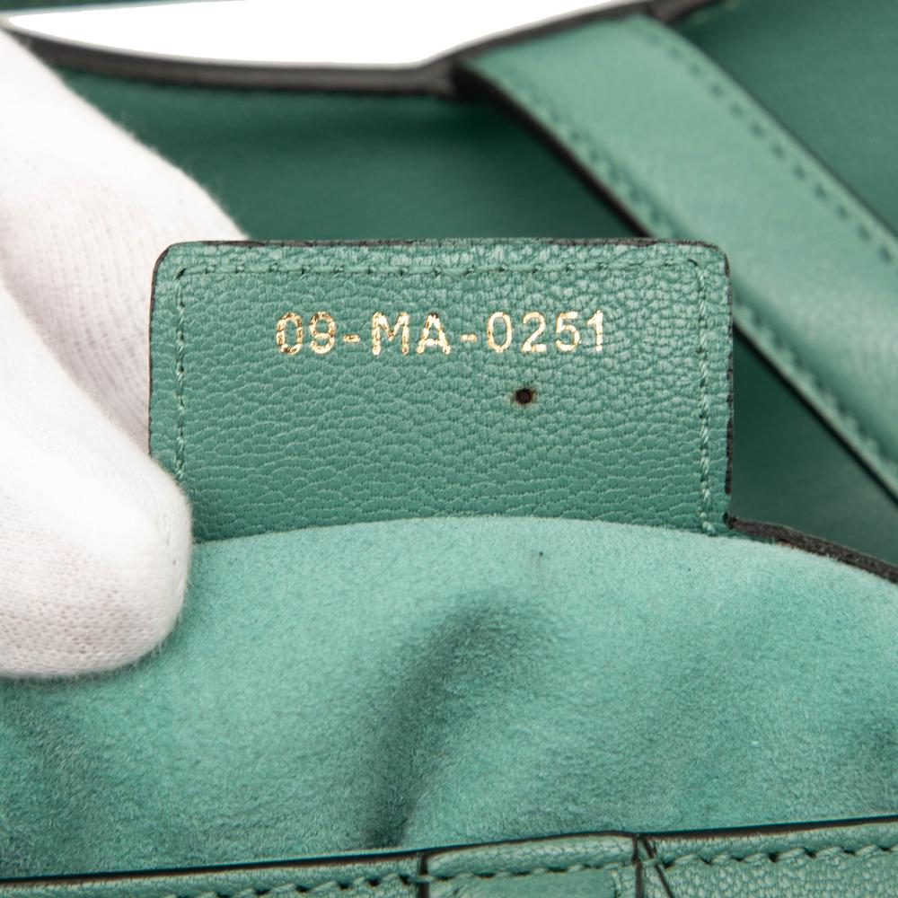 Christian Dior B Dior Green Light Green Calf Leather Saddle Bag Italy