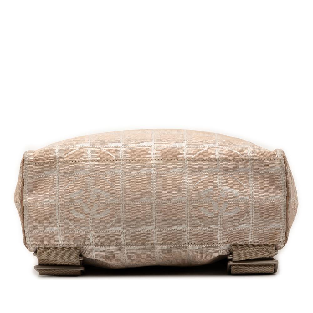 Chanel B Chanel Brown Beige Nylon Fabric New Travel Line Backpack Italy