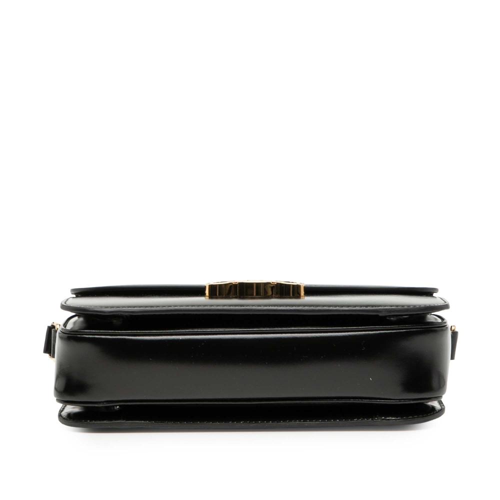 Celine B Celine Black Calf Leather Classique Shiny skin Triomphe Crossbody Italy