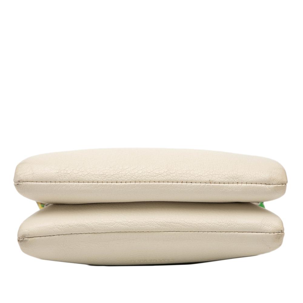 Balenciaga B Balenciaga White Calf Leather Flap Scarf XS Italy