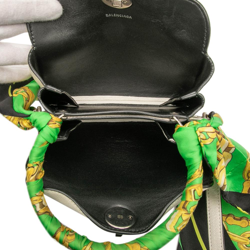 Balenciaga B Balenciaga White Calf Leather Flap Scarf XS Italy