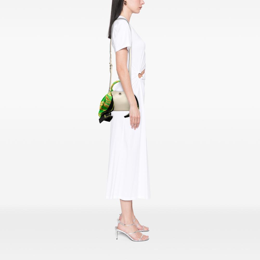 Balenciaga B Balenciaga White Calf Leather Flap Scarf XS Italy