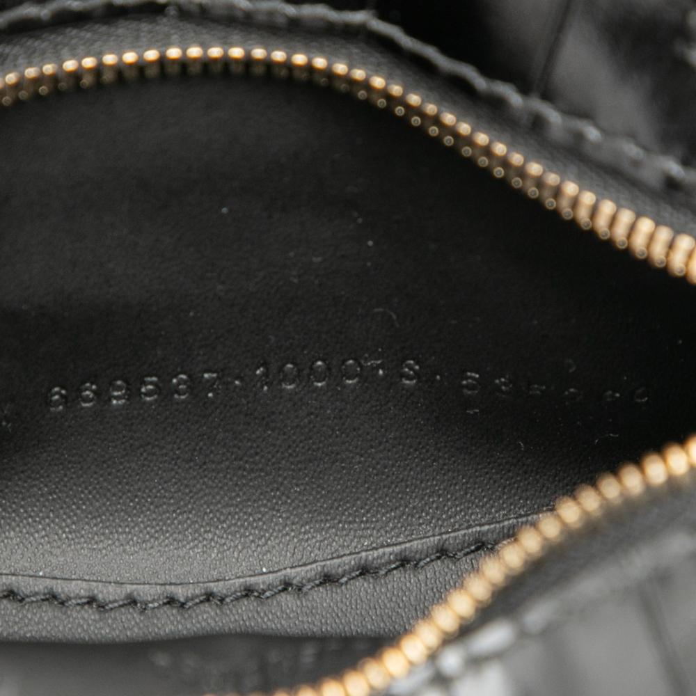 Balenciaga AB Balenciaga Black Calf Leather Super Nano Croc Embossed skin Neo Classic City Italy