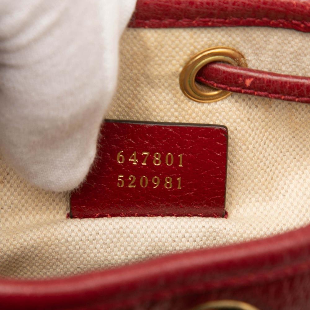 Gucci B Gucci Brown Beige Coated Canvas Fabric Micro GG Supreme Doraemon Bucket Bag Italy