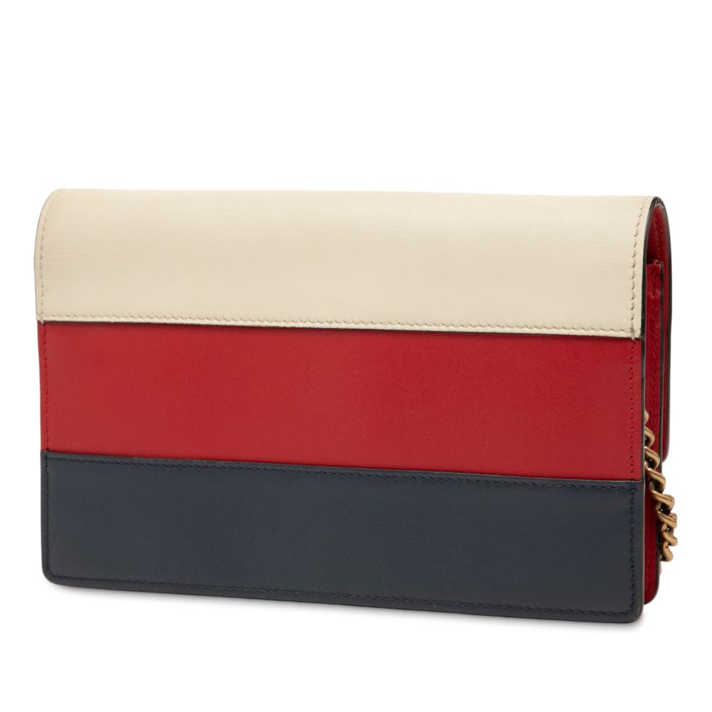 Gucci AB Gucci Red Calf Leather skin Queen Margaret Wallet on Chain Italy