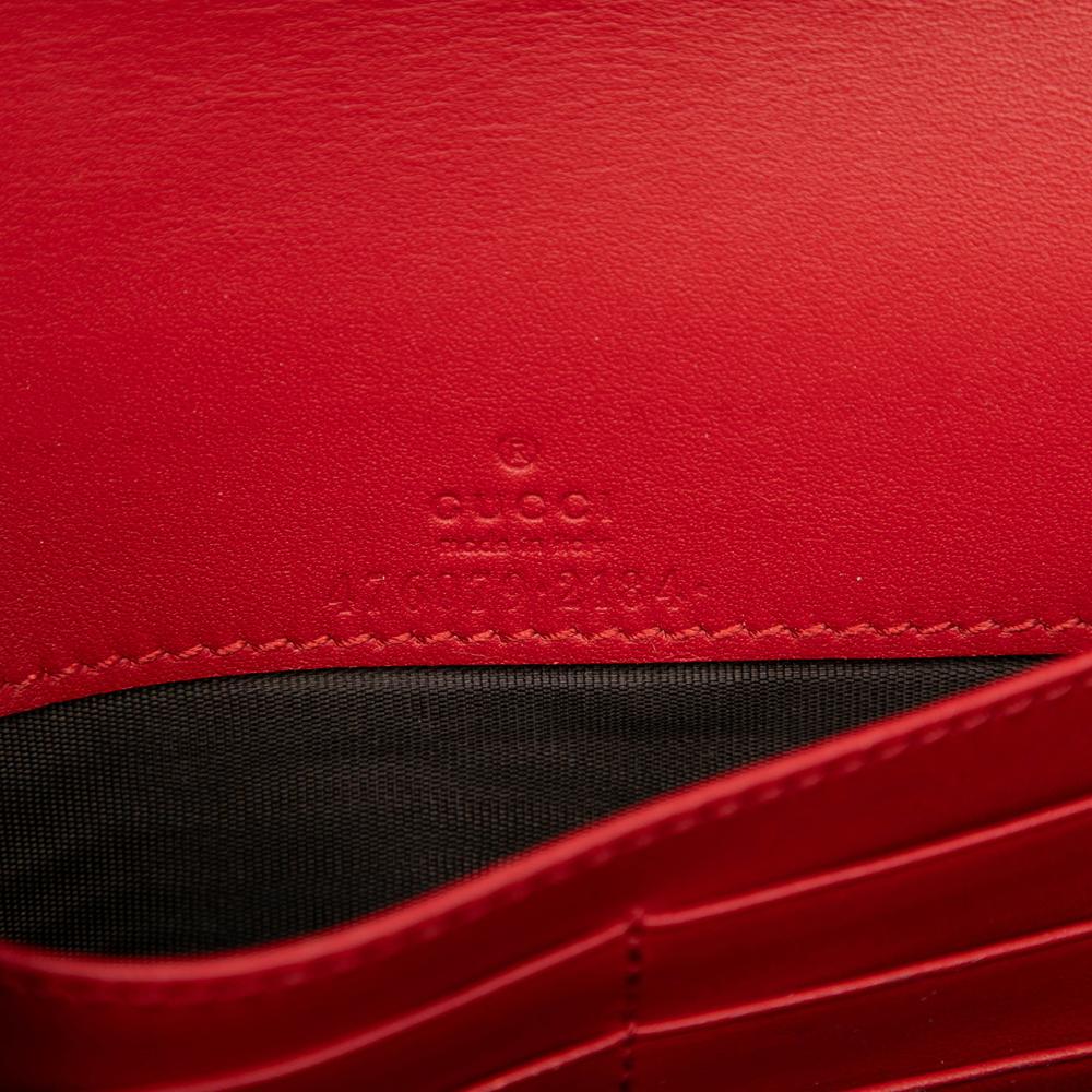 Gucci AB Gucci Red Calf Leather skin Queen Margaret Wallet on Chain Italy