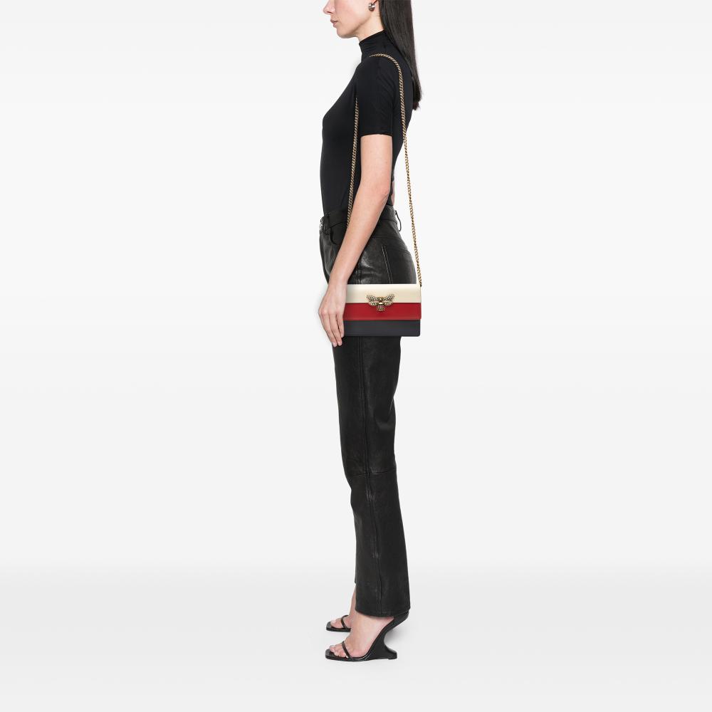 Gucci AB Gucci Red Calf Leather skin Queen Margaret Wallet on Chain Italy