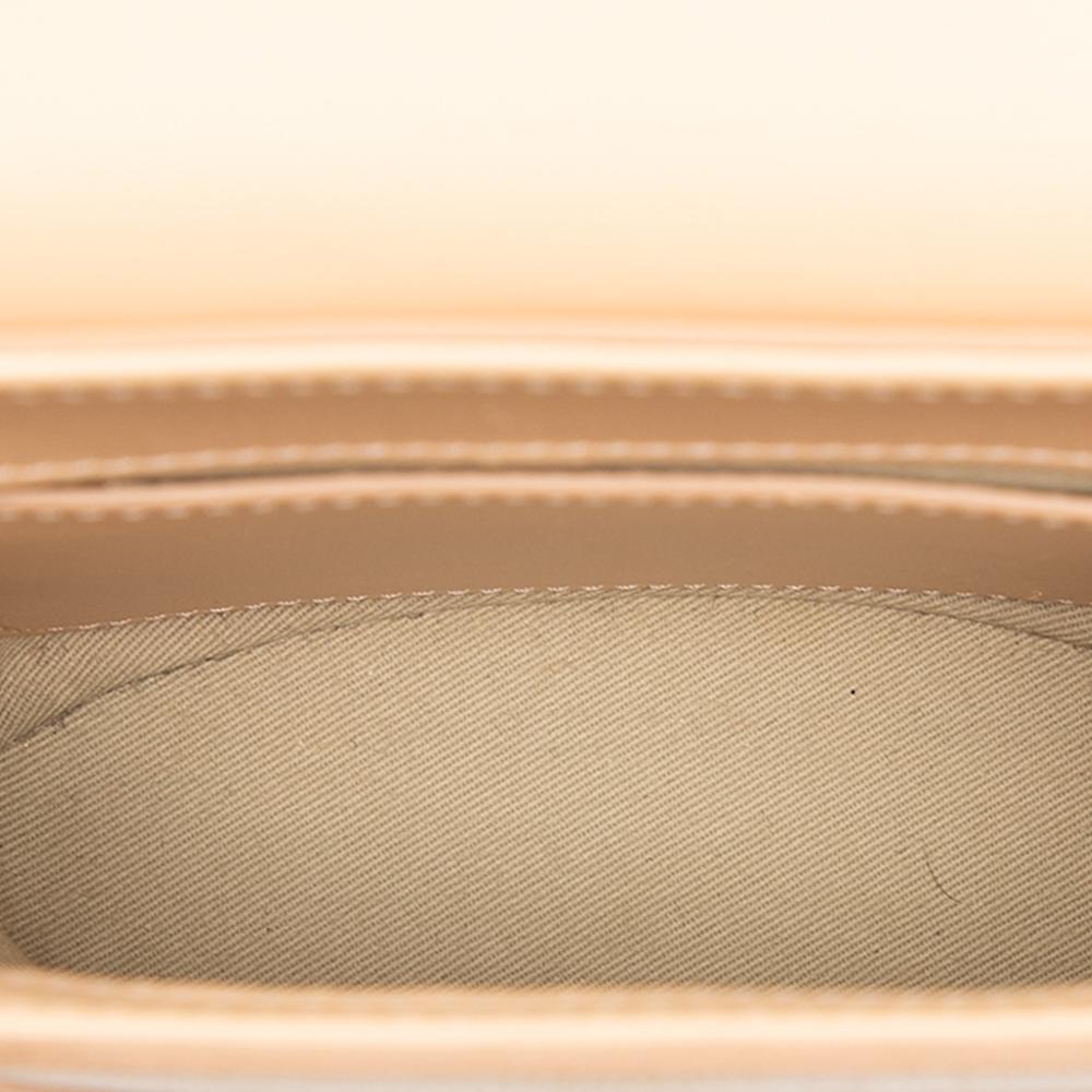 Chloé B Chloé Brown Beige Calf Leather Lizard Embossed Aby Lock Satchel Italy