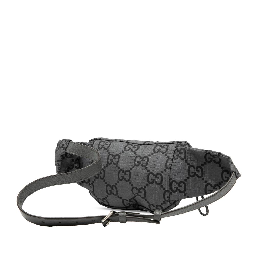 Gucci AB Gucci Gray Nylon Fabric GG Ripstop Belt Bag Italy