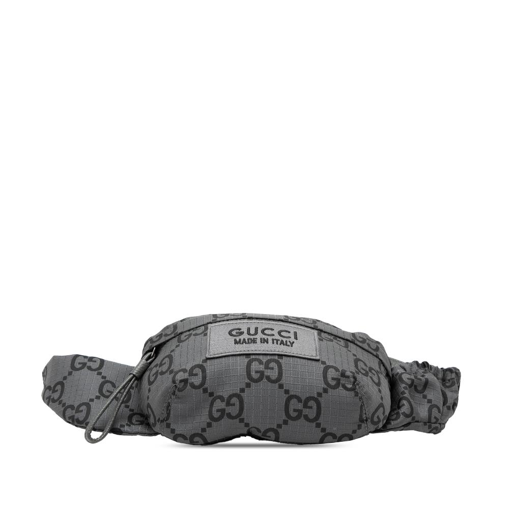 Gucci AB Gucci Gray Nylon Fabric GG Ripstop Belt Bag Italy