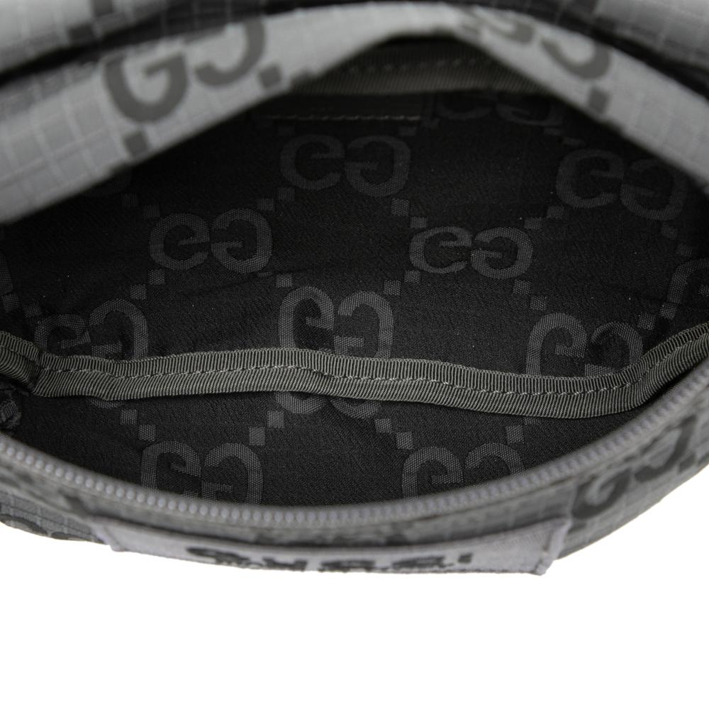 Gucci AB Gucci Gray Nylon Fabric GG Ripstop Belt Bag Italy