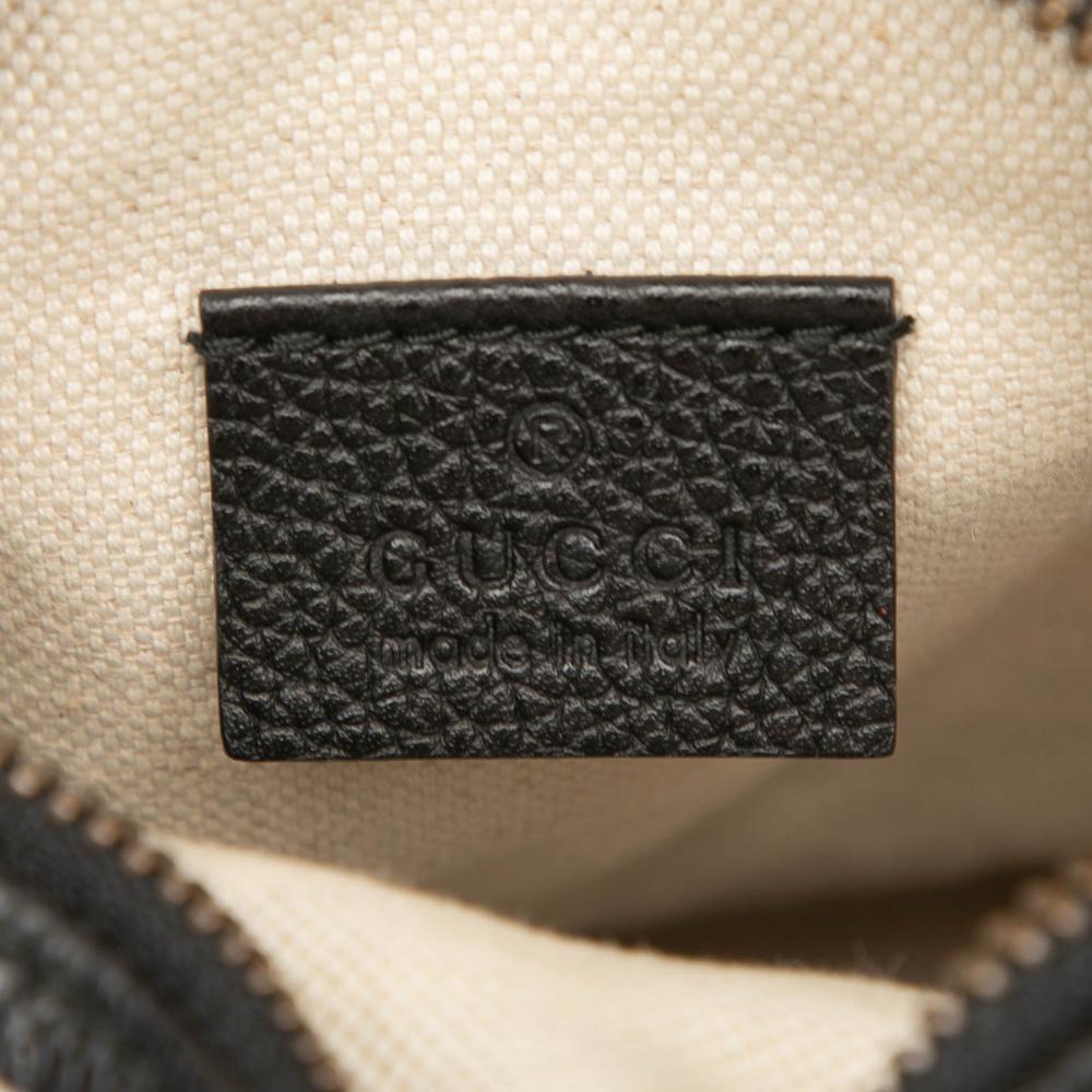 Gucci AB Gucci Black Calf Leather Mini Grained skin Logo Crossbody Italy