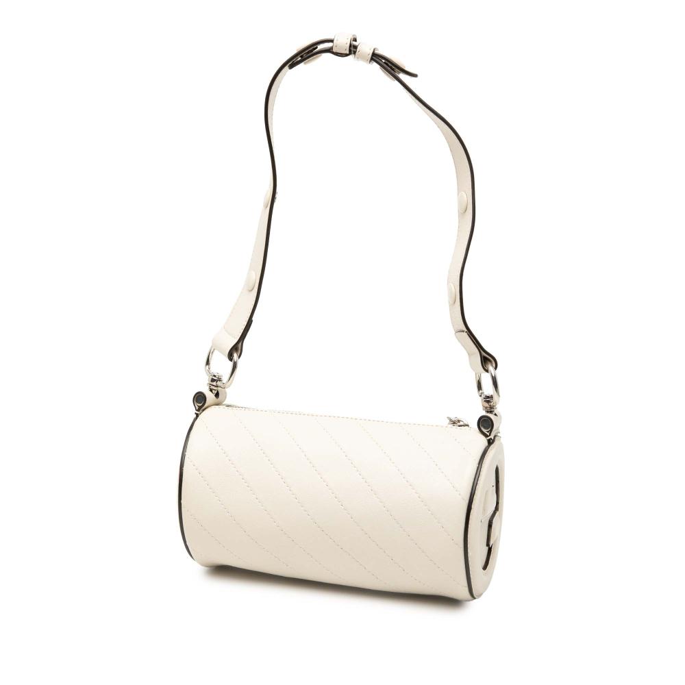Gucci AB Gucci White Ivory Calf Leather Mini Blondie Barrel Shoulder Bag Italy