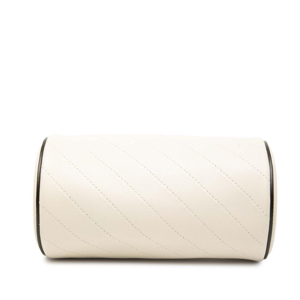 Gucci AB Gucci White Ivory Calf Leather Mini Blondie Barrel Shoulder Bag Italy