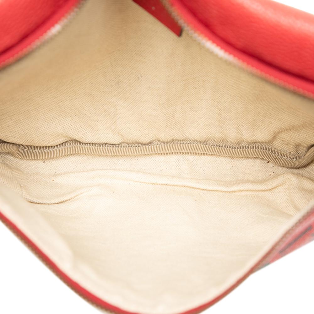 Gucci B Gucci Red Calf Leather Grained skin Logo Belt Bag Italy