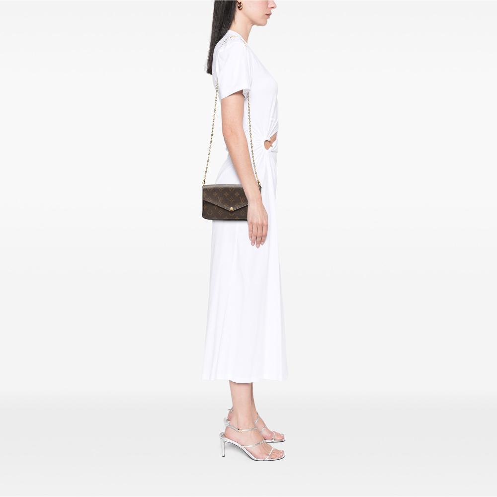 Louis Vuitton B Louis Vuitton Brown Monogram Canvas Fabric Monogram Pochette Felicie Spain