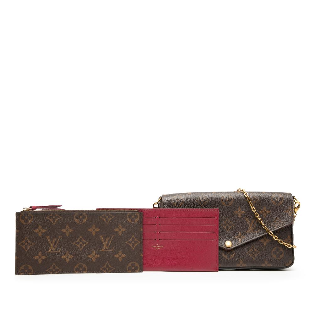 Louis Vuitton B Louis Vuitton Brown Monogram Canvas Fabric Monogram Pochette Felicie Spain