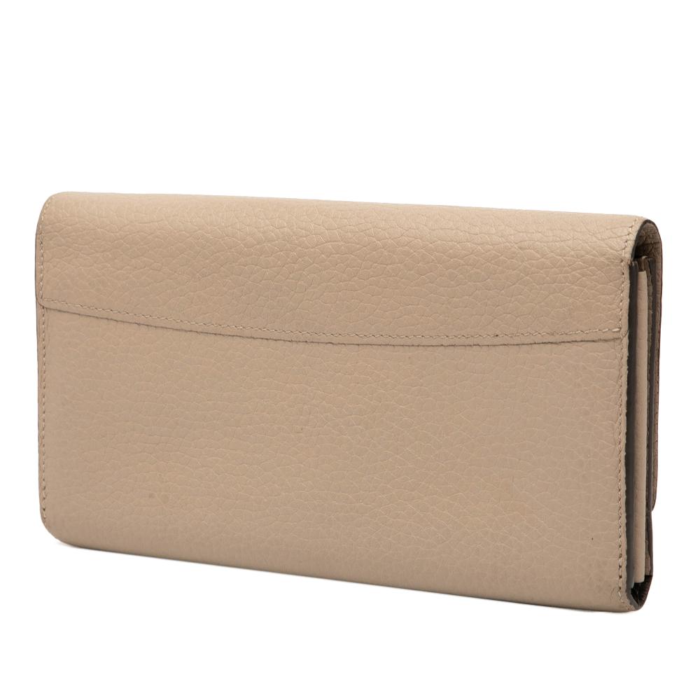 Louis Vuitton B Louis Vuitton Brown Beige Calf Leather Taurillon Capucines Wallet France