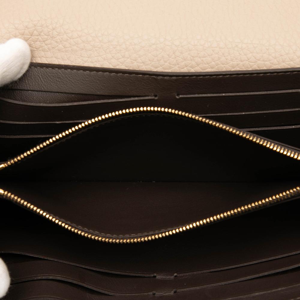 Louis Vuitton B Louis Vuitton Brown Beige Calf Leather Taurillon Capucines Wallet France