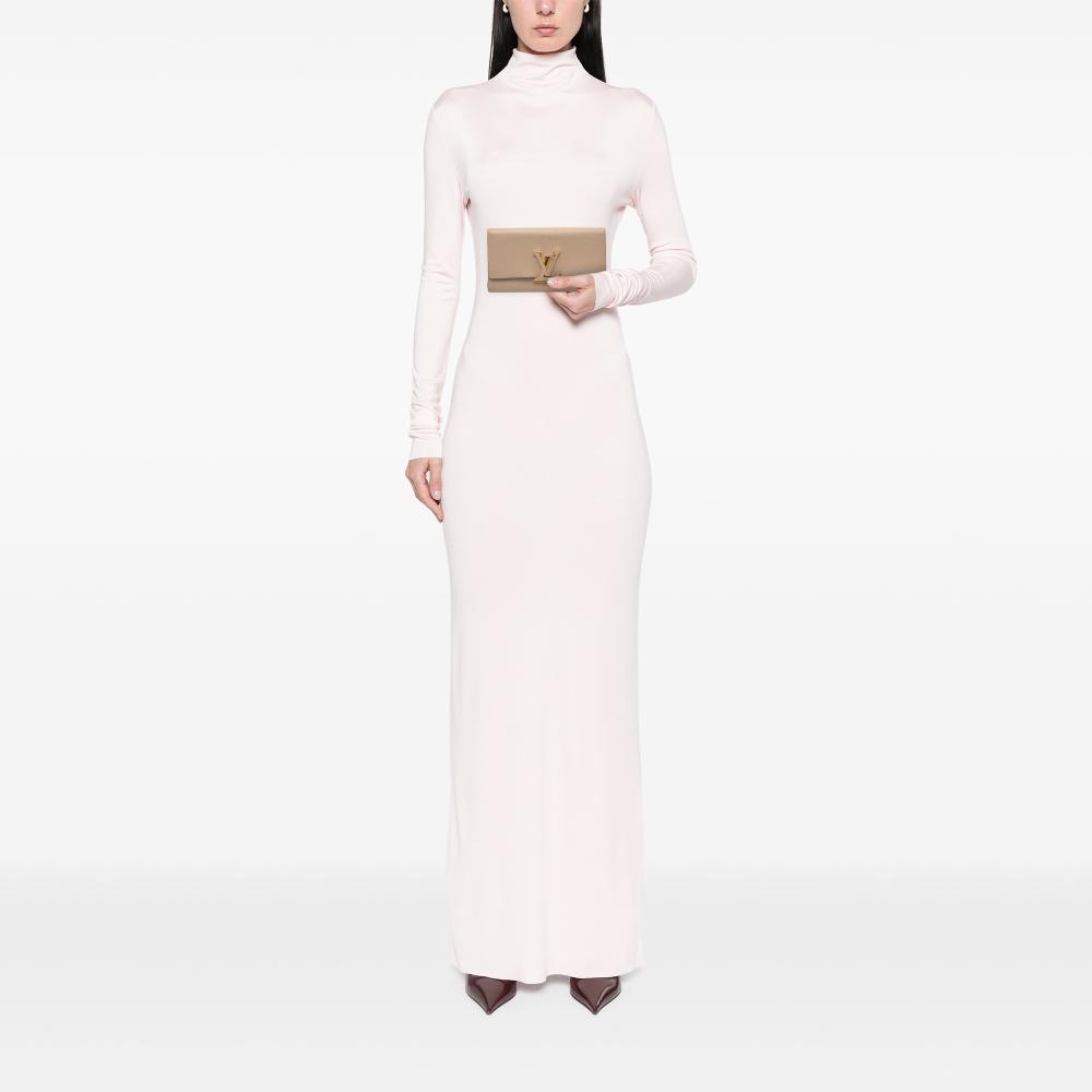 Louis Vuitton B Louis Vuitton Brown Beige Calf Leather Taurillon Capucines Wallet France