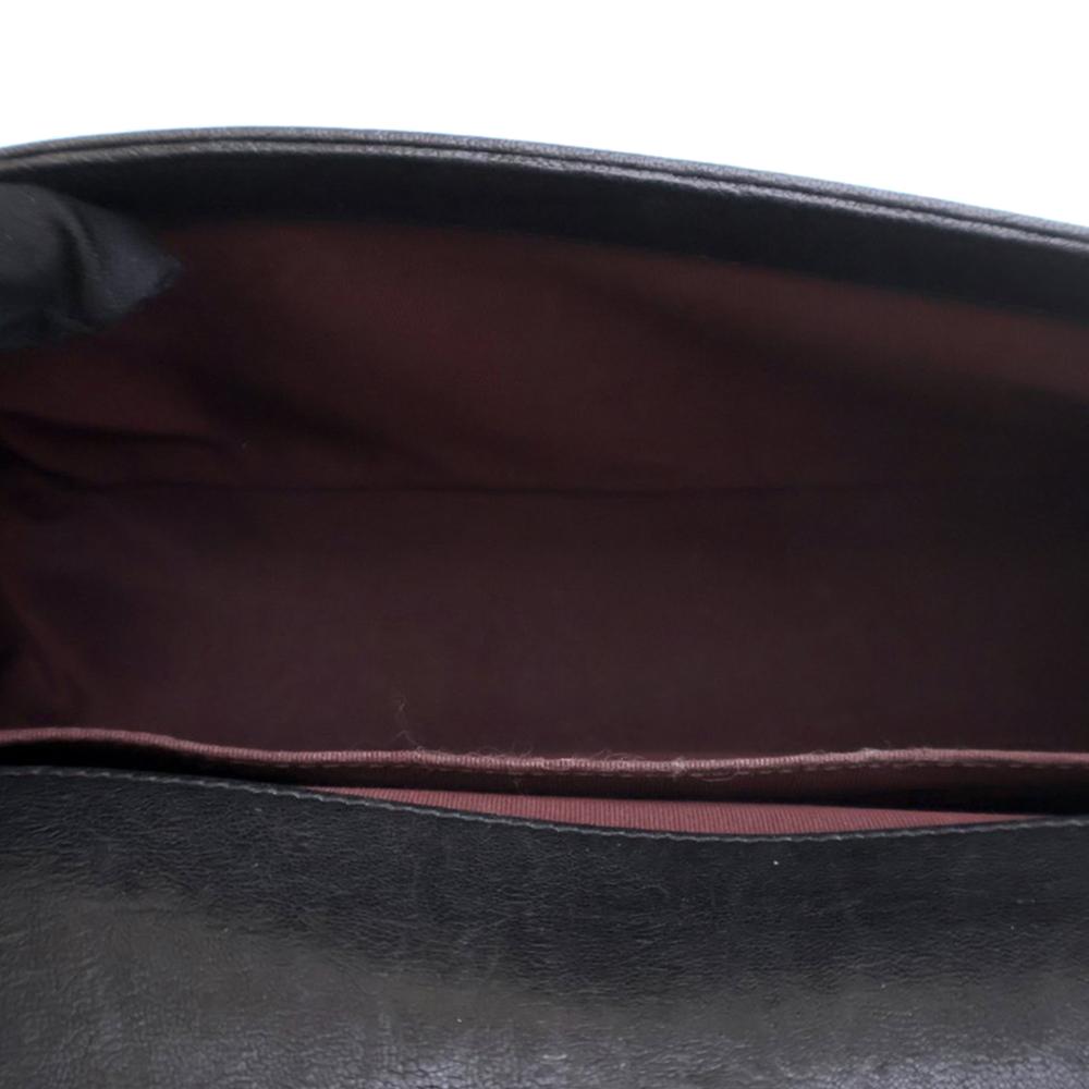 Chanel AB Chanel Black Calf Leather Old Medium Quilted Crumpled skin Studded Boy Flap France