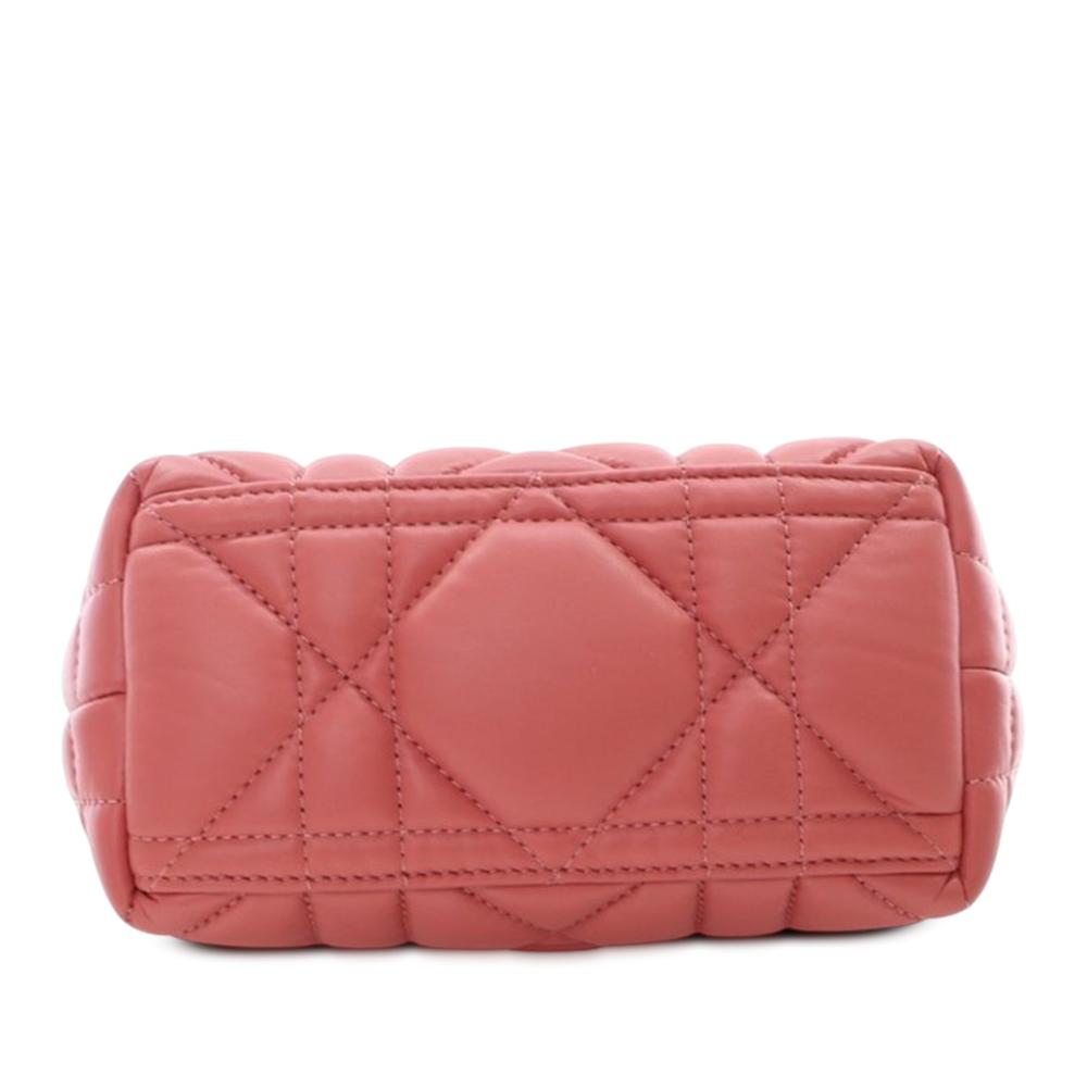 Christian Dior AB Dior Pink Blush Calf Leather Small skin Macrocannage Diortravel Nomad Pouch Italy