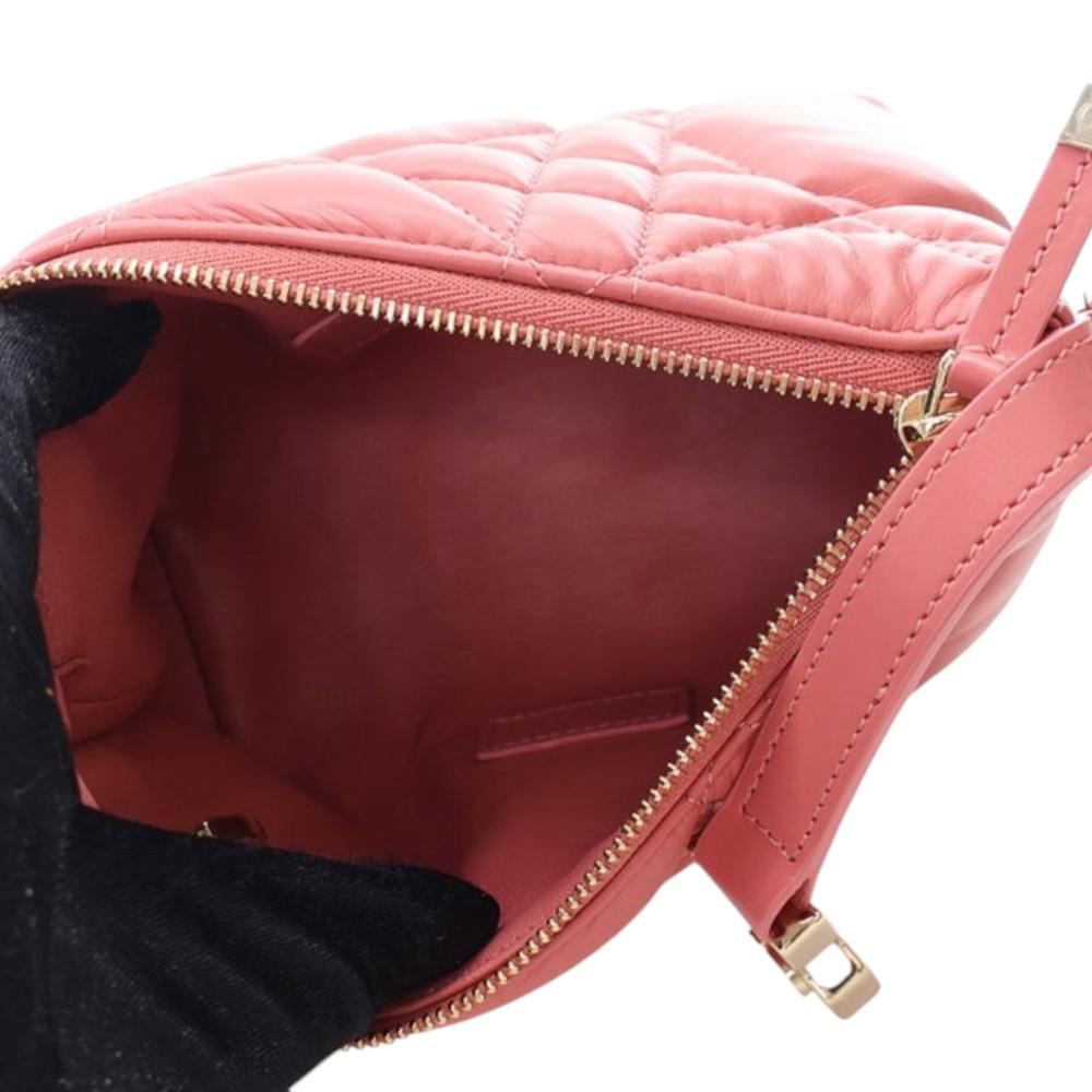 Christian Dior AB Dior Pink Blush Calf Leather Small skin Macrocannage Diortravel Nomad Pouch Italy