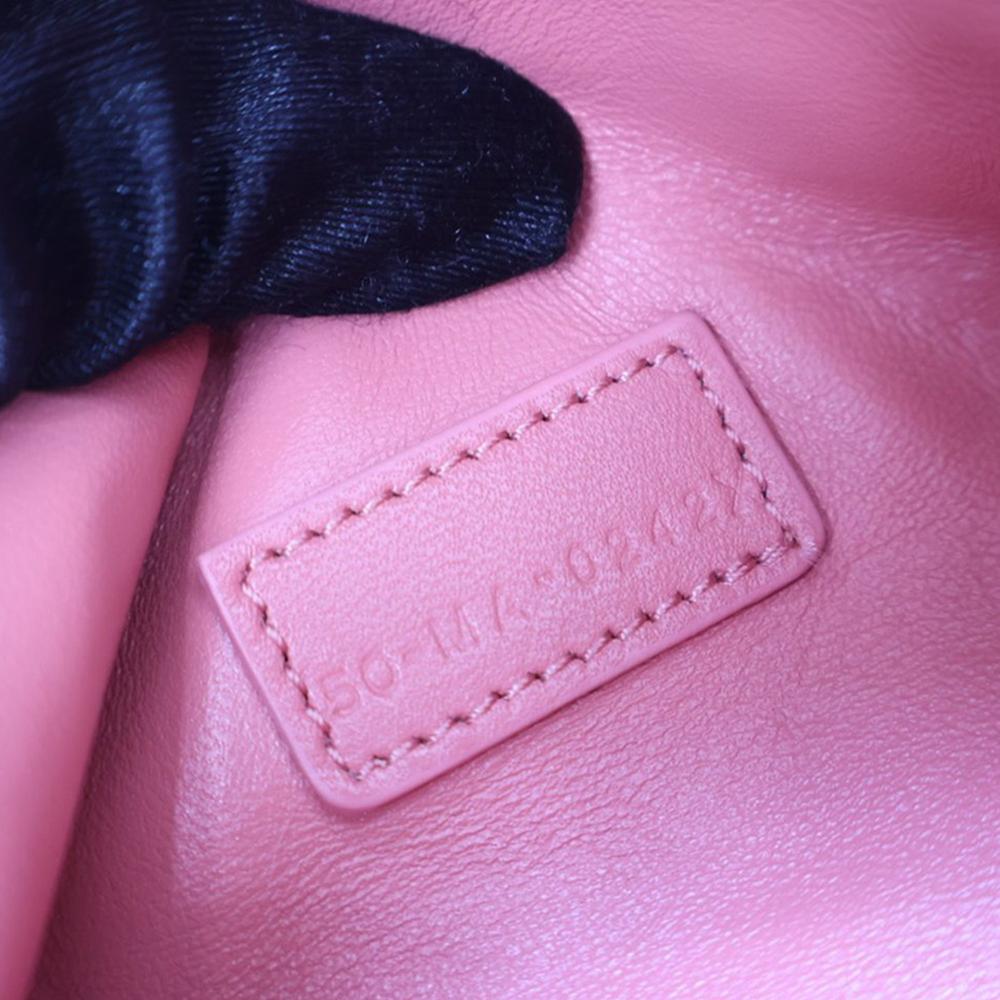 Christian Dior AB Dior Pink Blush Calf Leather Small skin Macrocannage Diortravel Nomad Pouch Italy