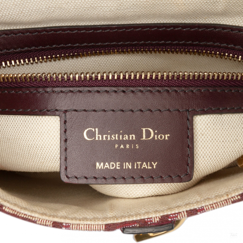 Christian Dior Saddle Canvas No Strap Handbag Red