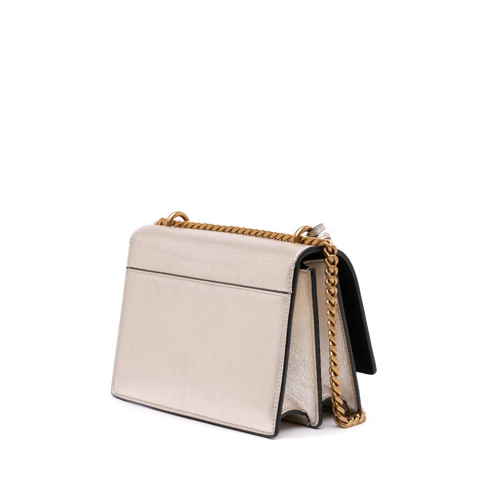 Saint Laurent B Saint Laurent Gold Light Gold Calf Leather Small Metallic skin Monogram Sunset Crossbody Italy