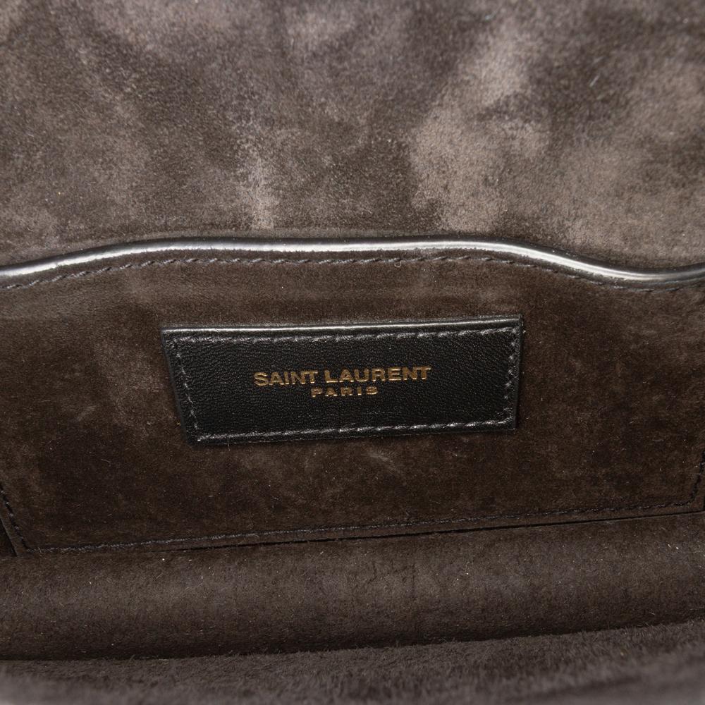 Saint Laurent B Saint Laurent Gold Light Gold Calf Leather Small Metallic skin Monogram Sunset Crossbody Italy