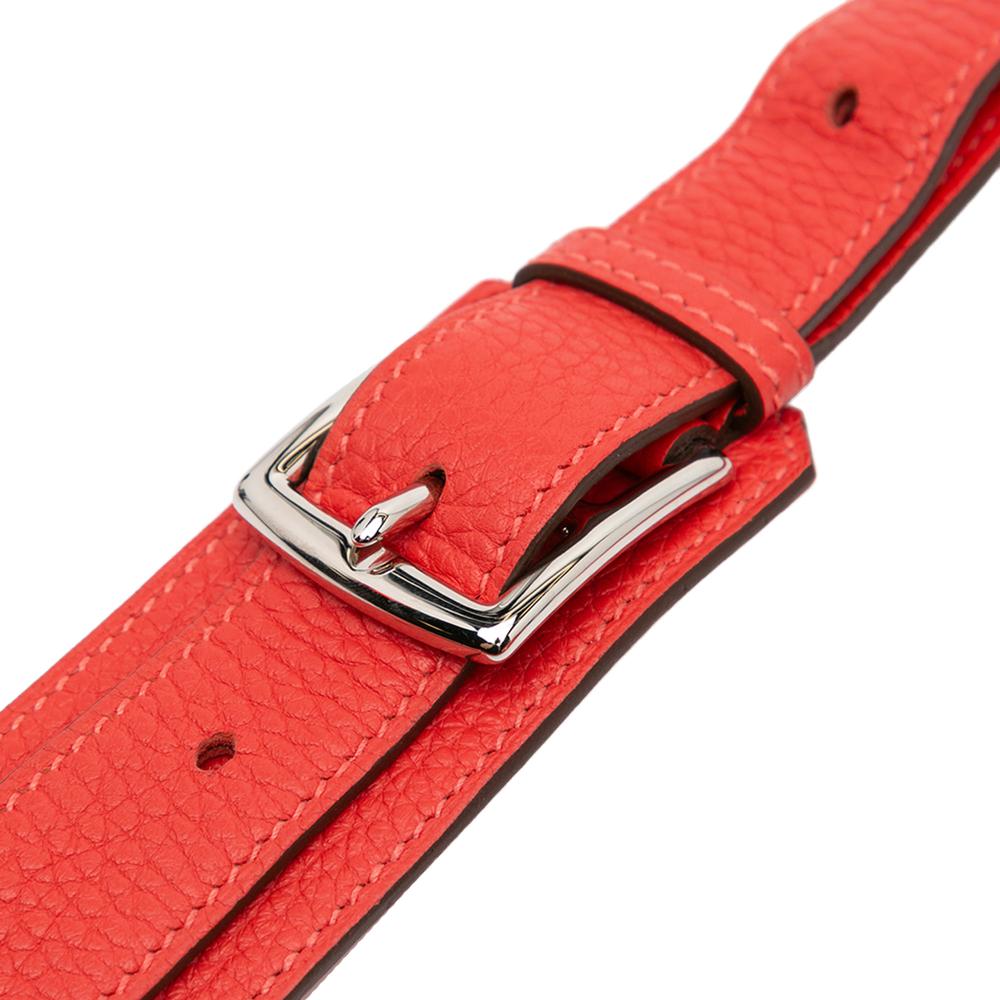 Hermès B Hermès Red Calf Leather Clemence Jypsiere 28 France