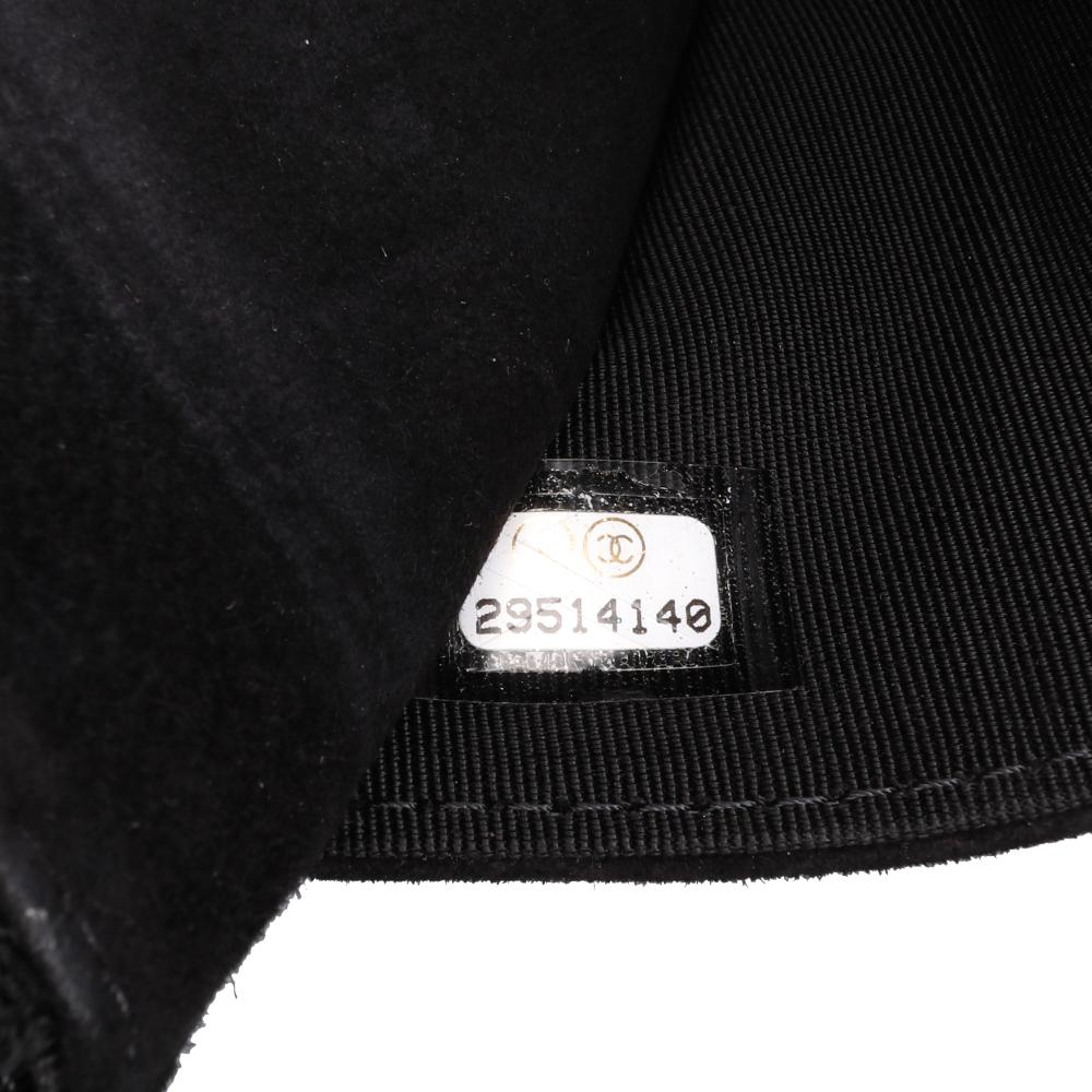 Chanel B Chanel Black Suede Leather Quilted Cocostellar Wallet on Chain Italy