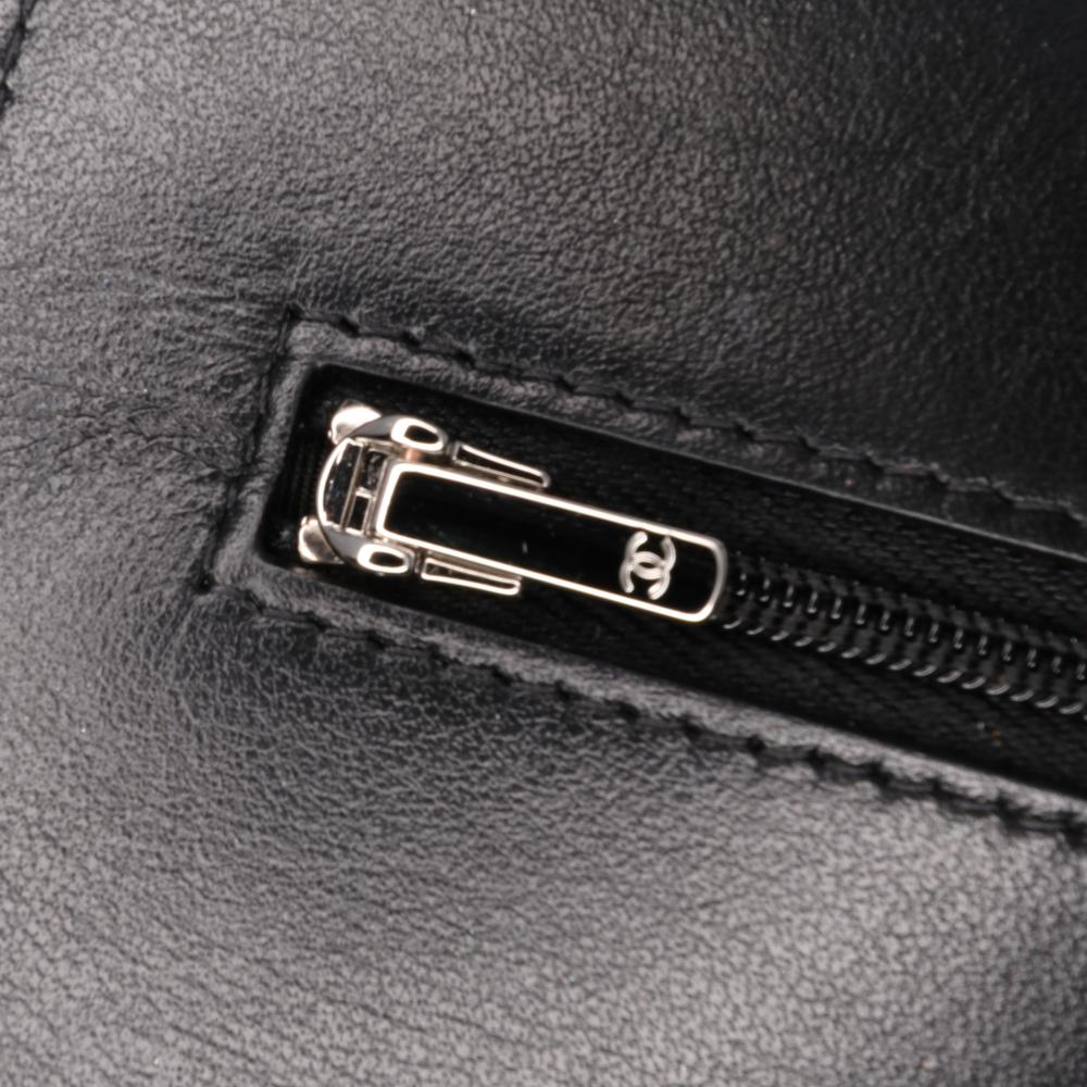 Chanel B Chanel Black Suede Leather Quilted Cocostellar Wallet on Chain Italy