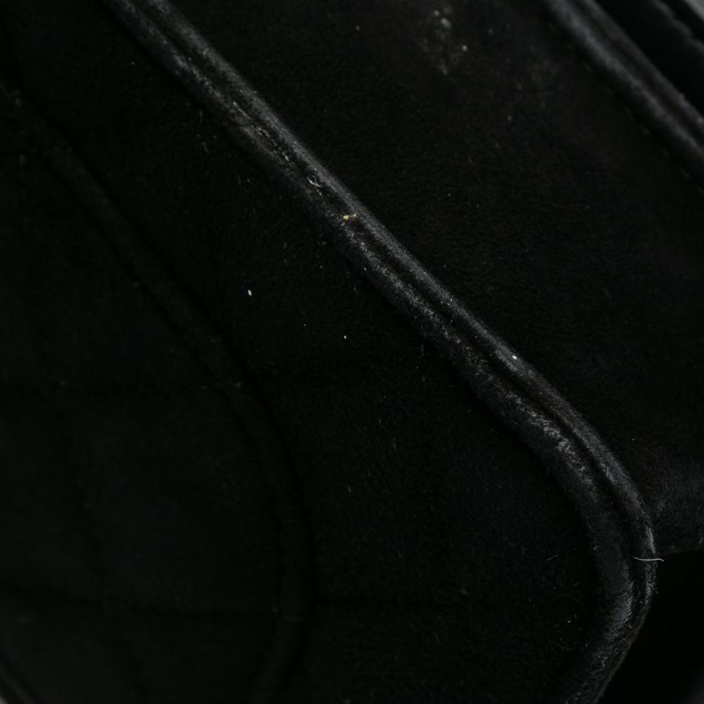 Chanel B Chanel Black Suede Leather Quilted Cocostellar Wallet on Chain Italy