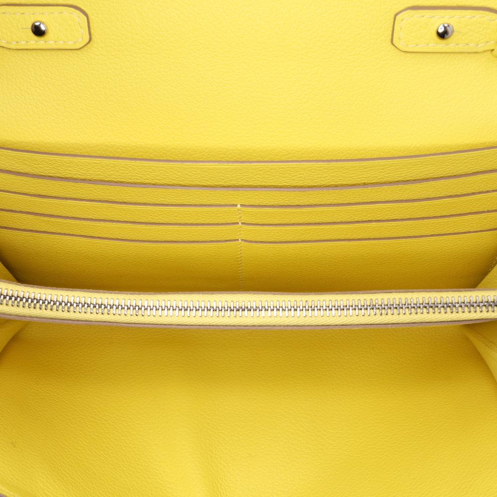 Hermès AB Hermès Yellow Neon Yellow Calf Leather Evercolor Constance Wallet To Go France