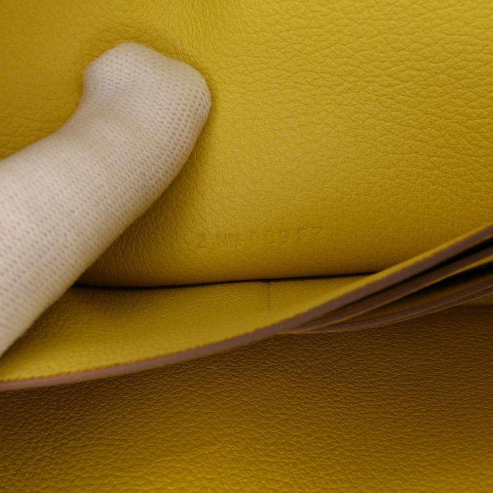 Hermès AB Hermès Yellow Neon Yellow Calf Leather Evercolor Constance Wallet To Go France