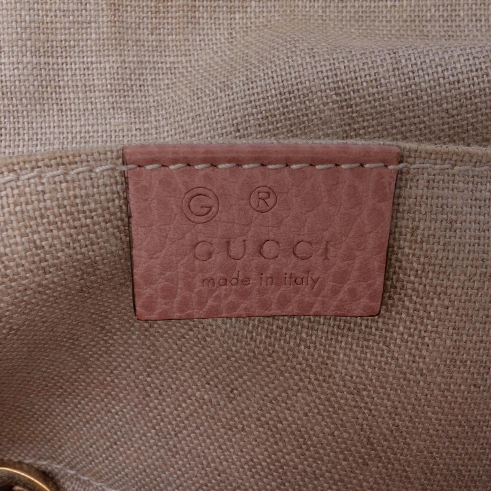 Gucci B Gucci Pink Calf Leather Mini GG Charm Dome Satchel Italy