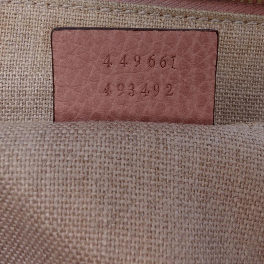 Gucci B Gucci Pink Calf Leather Mini GG Charm Dome Satchel Italy