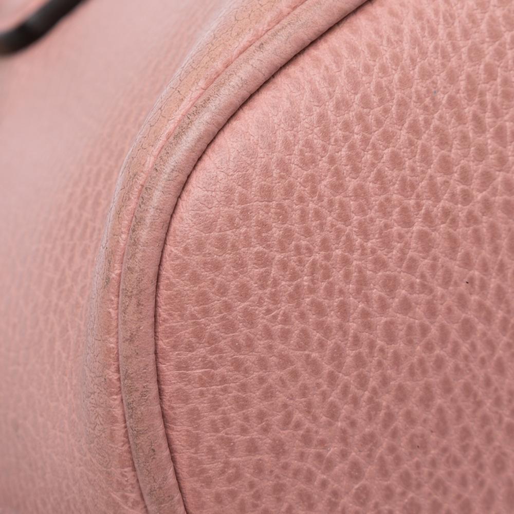 Gucci B Gucci Pink Calf Leather Mini GG Charm Dome Satchel Italy