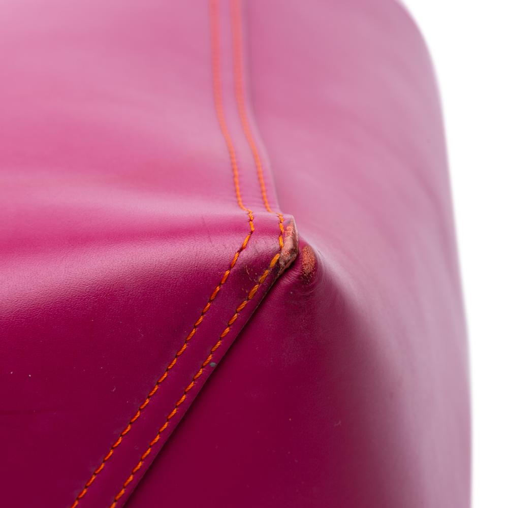 Loewe B LOEWE Pink Dark Pink Calf Leather Perforated Anagram Leo Tote Spain